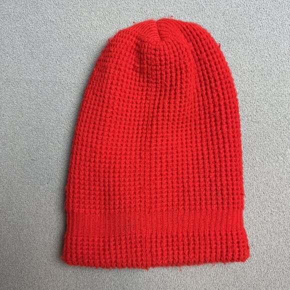 Vintage Ski Mask Eye Hole Robber Knit Balaclava Full Face Beanie 80s red Wigwam - Picture 3 of 4